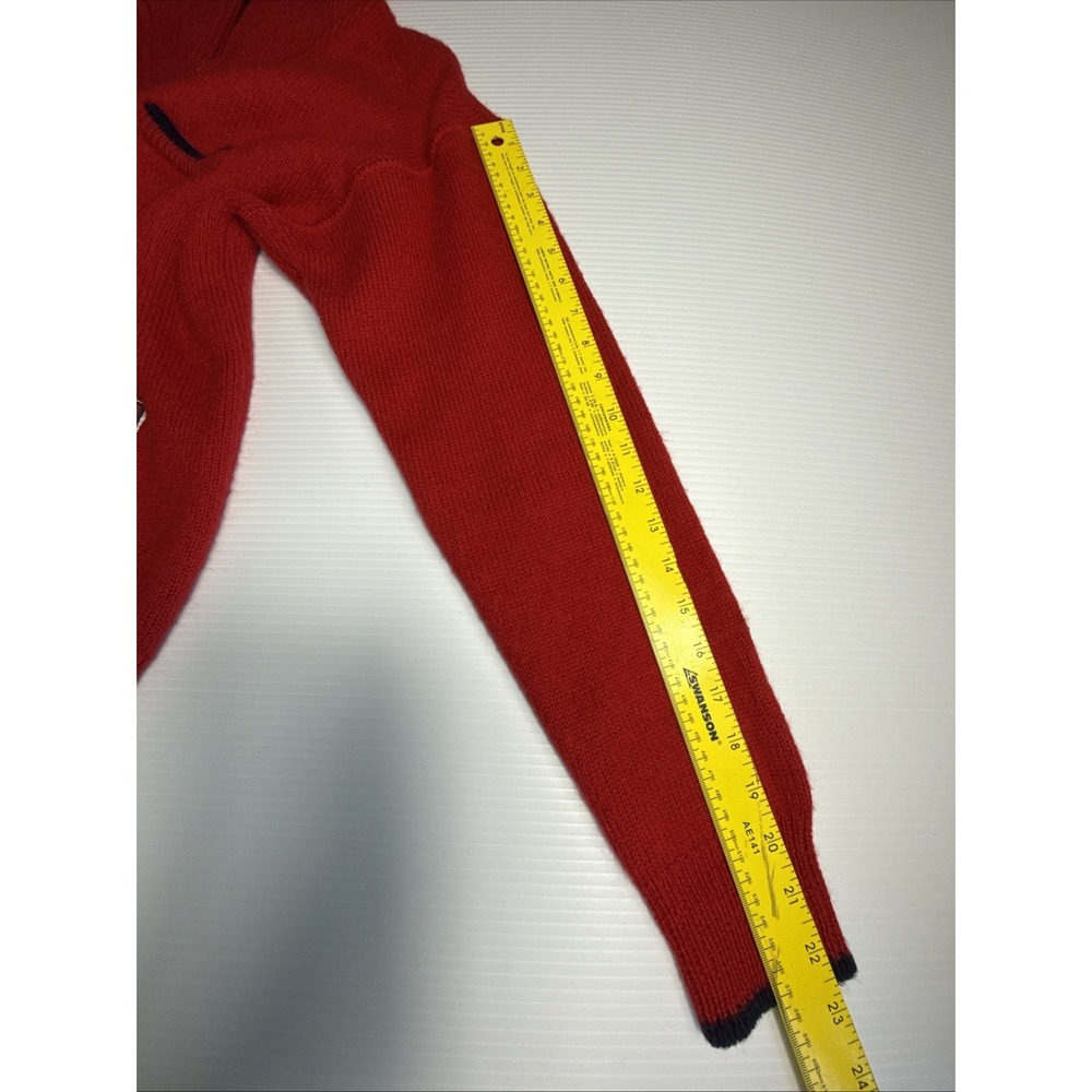 1980s B-D BAGGIES 100% WOOL Red Large PULLOVER SWEATER Made In Hongkong Women - Picture 4 of 8